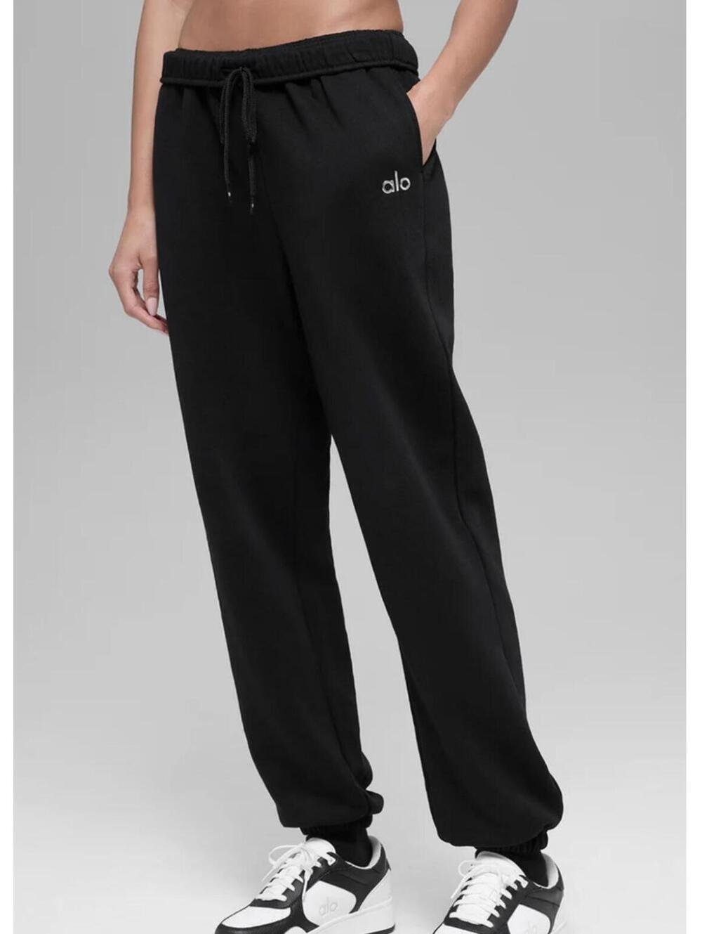ALO Accolade Women's Medium Black Sweatpants Drawstring Oversized Pants
